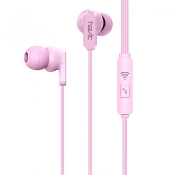 Auricular Metalizado con Cable y Microfono E73P Rosa
