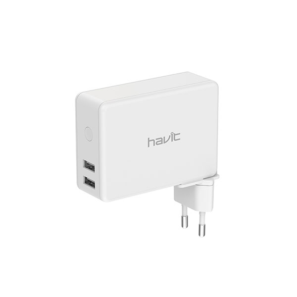 Batería Externa 4500mah con Carga Inalámbrica y Cargador Europeo Blanca H147