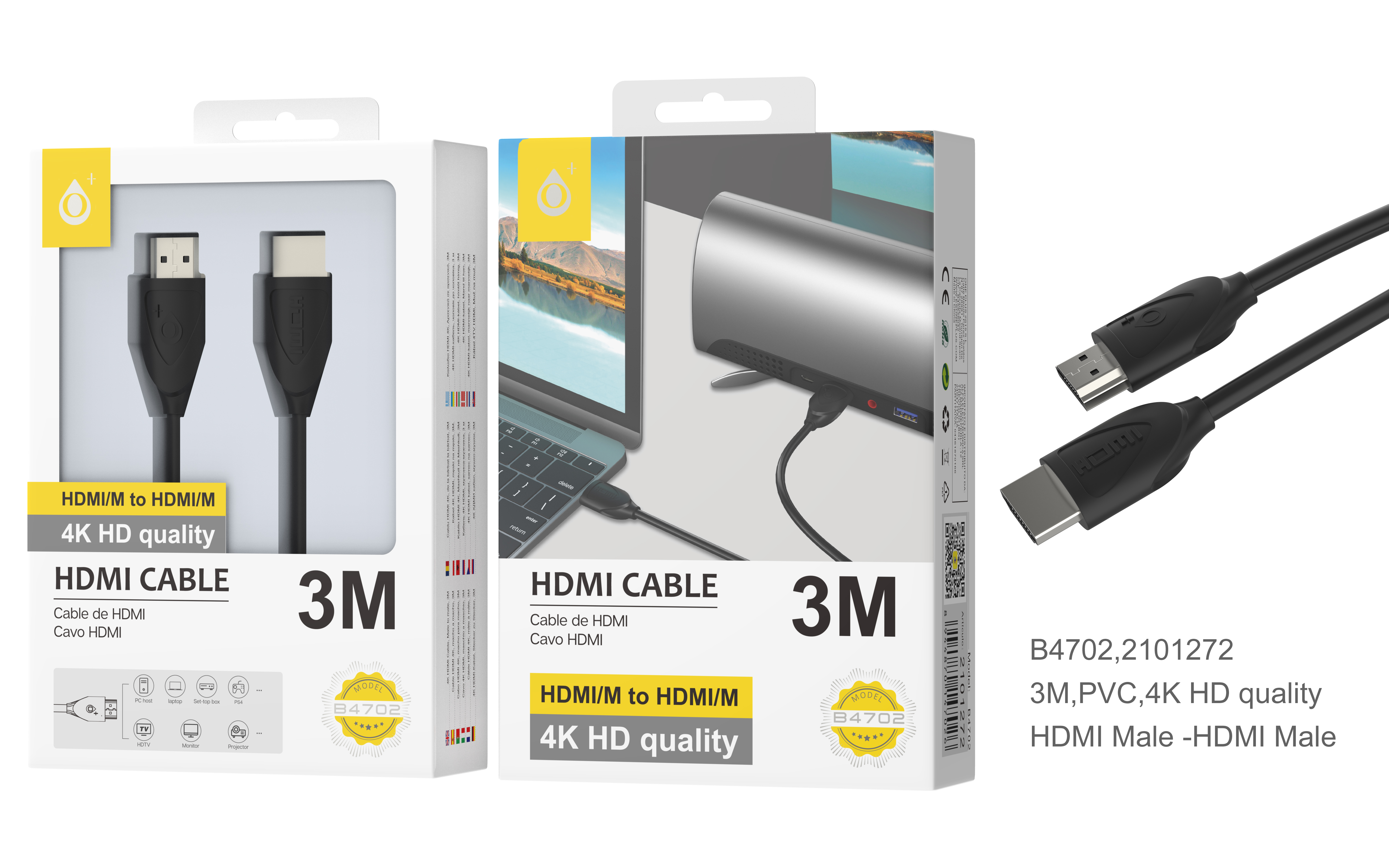 CABLE HDMI 4K 3M NEGRO B4702