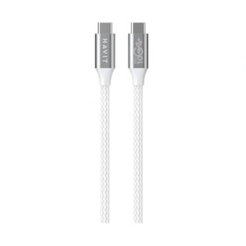 CB6290 PLATA CABLE TIPO C A TIPO C V3.1 PD 100W ALUMINIO Y NAYLON VÁLIDO PARA IPHONE 15 / 16