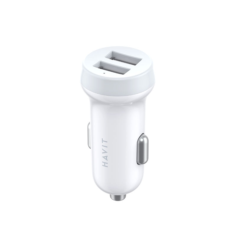 CC2008 Blanco CARGADOR MECHERO 2 USB 3.1A Max.