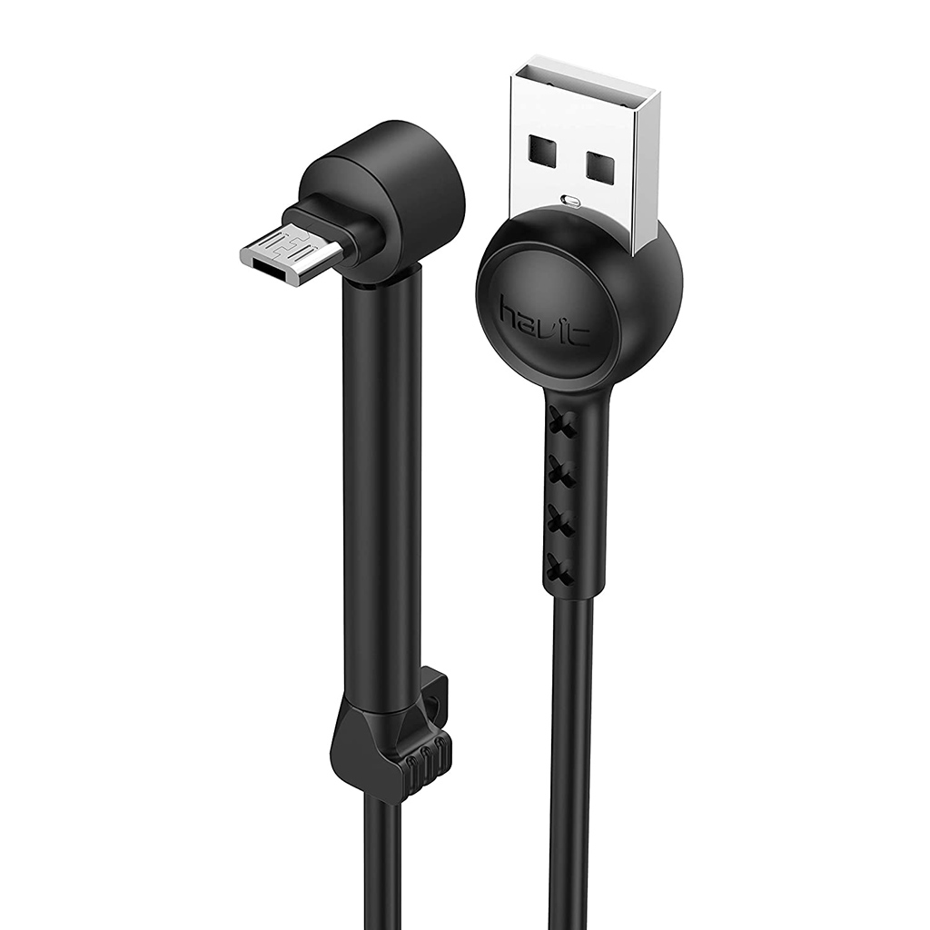 Cable MicroUSB con Soporte en Forma de L 1m H695 Negro