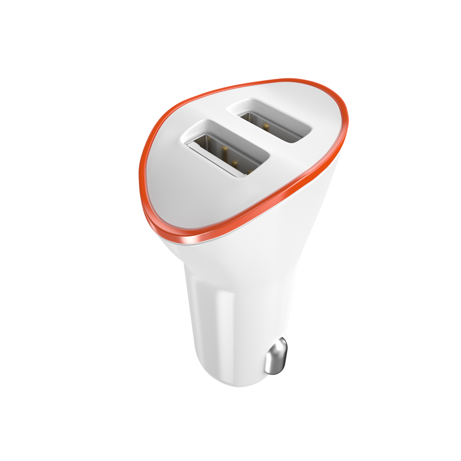 Cargador mechero DUAL USB 2.1A HV-CC8813 Blanco/Naranja
