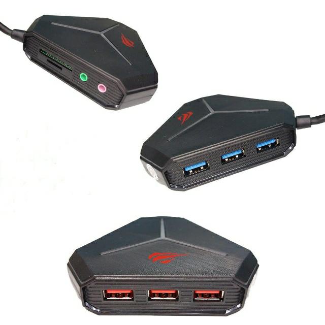H95 Hub usb TF gaming 3.5mm jack sd/tf 3 usb 2.0 3usb 3.0 5v/500ma