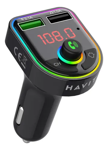 HV-FM811BT Transmisor FM Bluetooth con Puerto USB / Lector Micro SD / Aux,