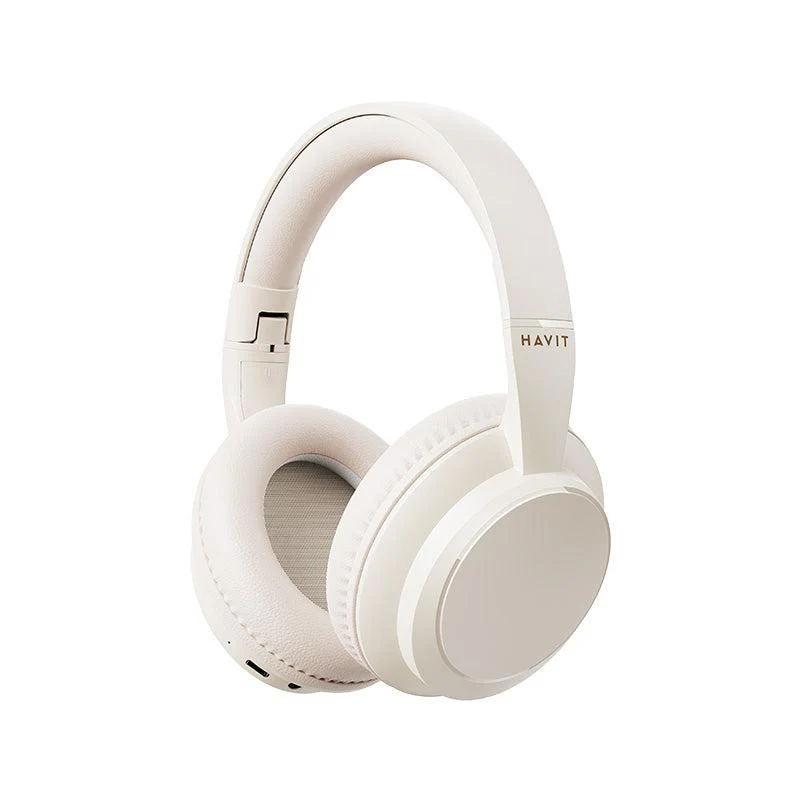 Havit H619BT BEI Cascos Bluetooth V5.4 Plegables 400mAh Blanco