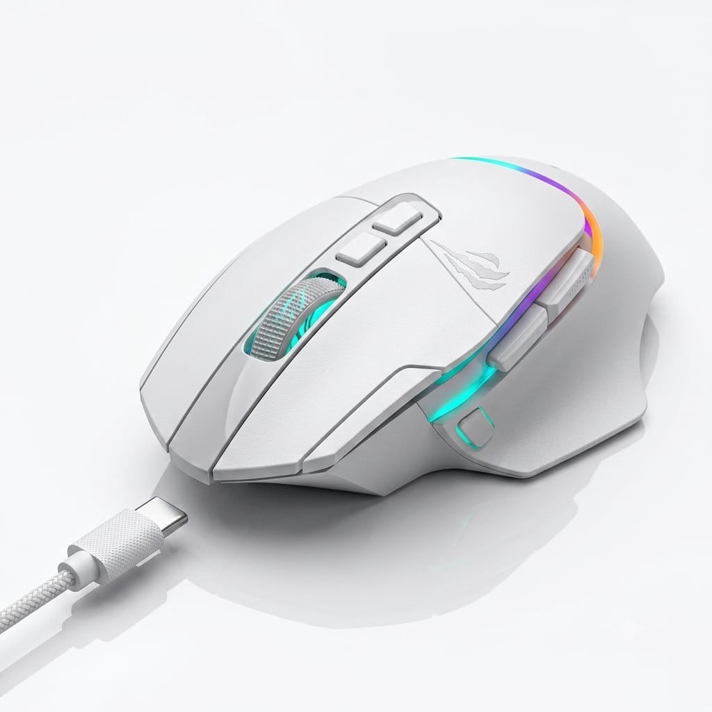 MS967WB WG Raton Gaming Con Cable+2.4GHZ+(BT5.2 * 2 CANALES) TRI-MODO HAVIT