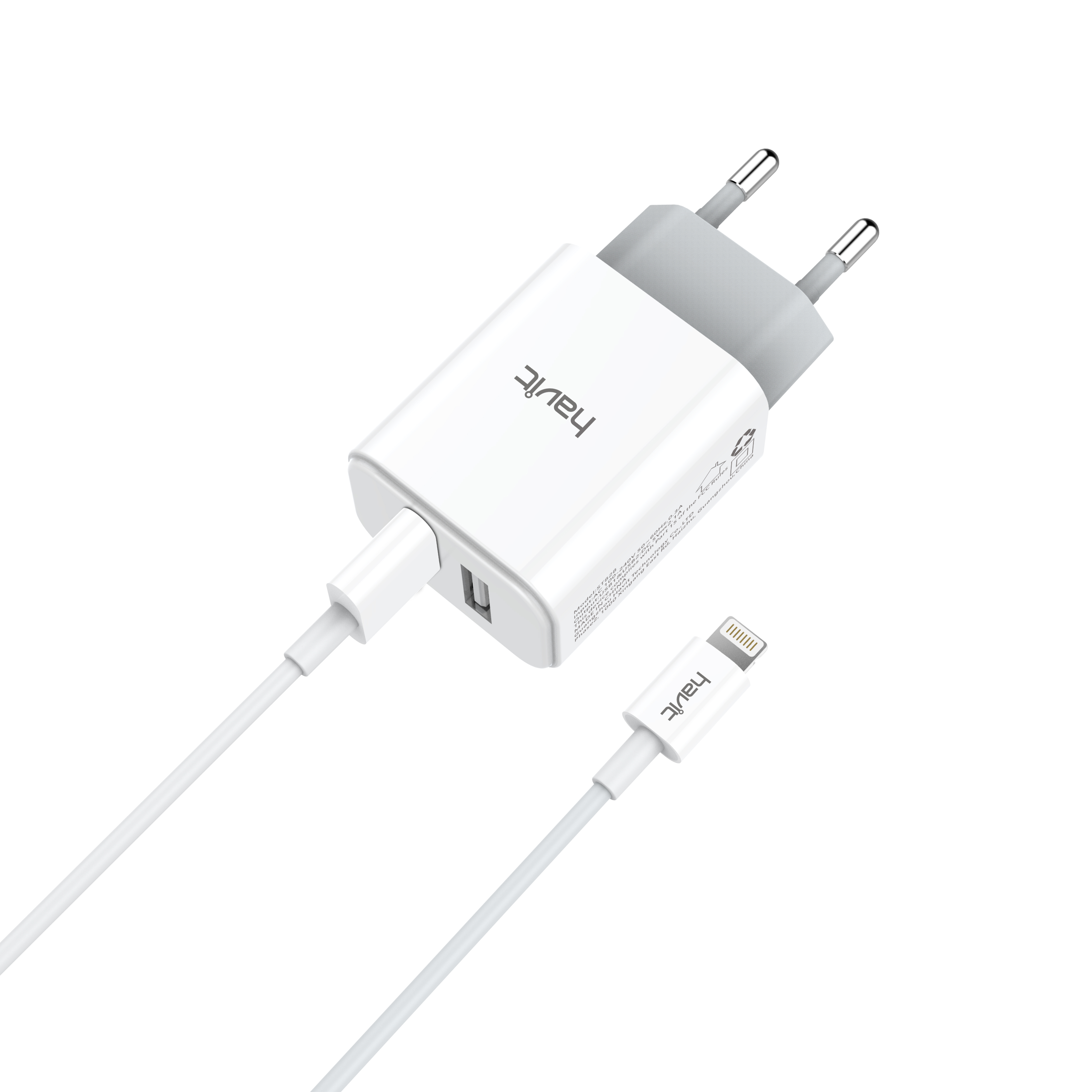 ST828 Cargador Dual USB con Cable iPhone Lightning 2A